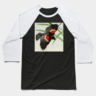 "Red-winged Blackbird" by Louis Agassiz Fuertes, 1919 Baseball T-Shirt